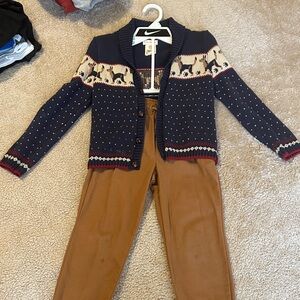 Kids Navy and Brown Sweater Set